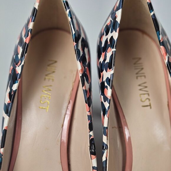 Nine West Flax Patent Pointed Toe Pumps Blue Pink Black - Picture 7 of 16